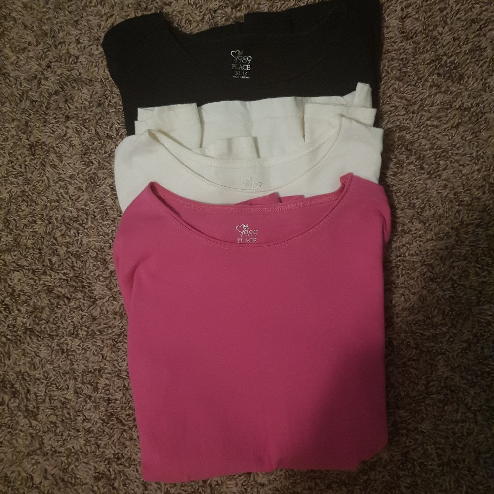 3 set girls plain long sleeve